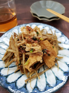 ちぎり厚揚げとごぼうの甘辛ねぎきんぴら-レシピのメイン写真