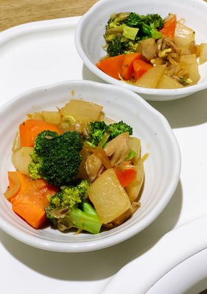 2歳児病みつき。幼児食に◎根菜の黒酢炒め-レシピのメイン写真