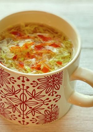 レンチン！キャベツとネギの中華スープ-レシピのメイン写真