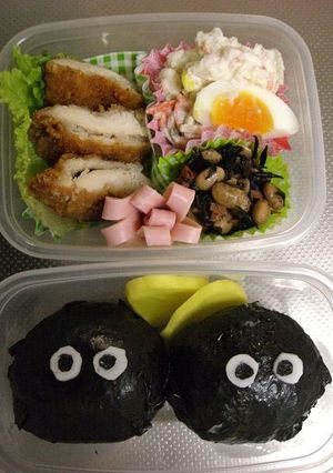 簡単キャラ弁★まっくろくろすけ★トトロ-レシピのメイン写真