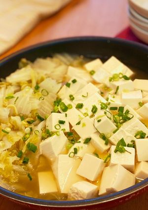 材料２つ　白菜と豆腐の生姜スープ煮-レシピのメイン写真