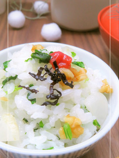 春の七草と胡桃の混ぜご飯-レシピのメイン写真