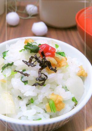 春の七草と胡桃の混ぜご飯-レシピのメイン写真