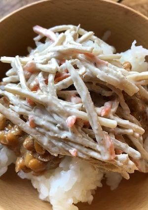 納豆とごぼうサラダ（乗せるだけ）-レシピのメイン写真