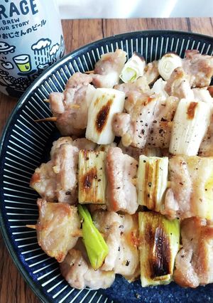ビールのつまみ☆焼きとり　バラのねぎま♪-レシピのメイン写真