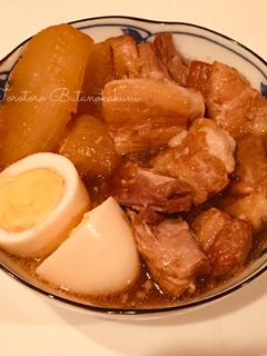 圧力鍋でトロトロ。大根玉ねぎ入り豚の角煮-レシピのメイン写真