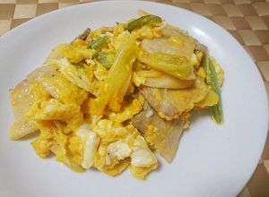おうち中華♪絶品！豚バラとねぎの玉子炒め-レシピのメイン写真