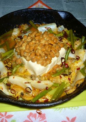 あさり・にんにくの芽・白菜＋豆腐・納豆-レシピのメイン写真