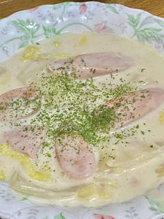 簡単・白菜と魚肉ソーセージのクリーム煮-レシピのメイン写真