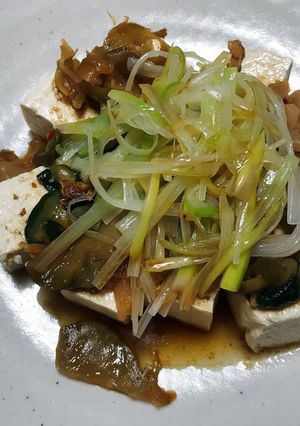 ヤミツキだれの搾菜と豆腐和え-レシピのメイン写真