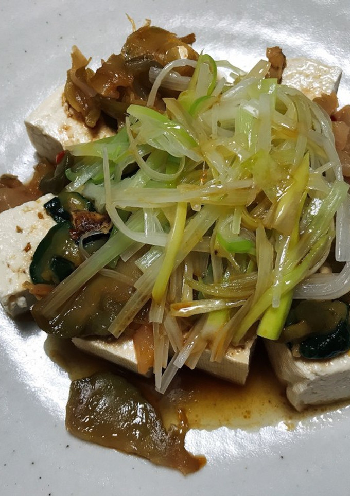 ヤミツキだれの搾菜と豆腐和え-レシピのメイン写真