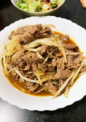 簡単！牛肉ともやしのピリ辛炒め-レシピのメイン写真