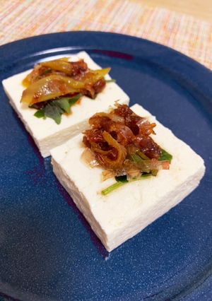 さっぱり豆腐　ねぎかつお醤油-レシピのメイン写真