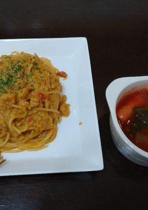 ＊残ったカレーで簡単パスタ＊-レシピのメイン写真