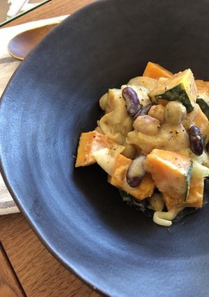 デリ風。かぼちゃと豆のクミンサラダ-レシピのメイン写真