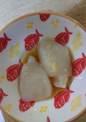 レバ刺し恋し　ホタテのレバ刺し風-レシピのメイン写真