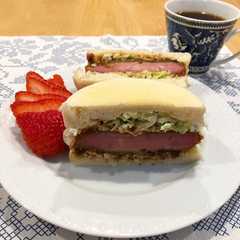 รูปของ 簡単！ハムカツサンド　朝ごはん　ブランチ
