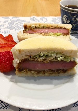 簡単!ハムカツサンド 朝ごはん ブランチ-レシピのメイン写真