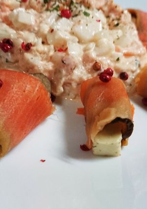 スモークサーモンのチーズといぶりがっこ巻-レシピのメイン写真