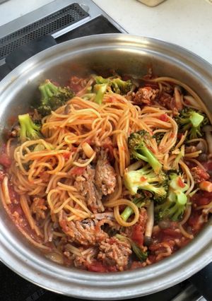 無水鍋でトマトパスタ-レシピのメイン写真