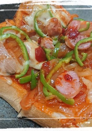 簡単でたべごたえあり☆我が家のピザパン-レシピのメイン写真