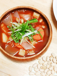 節分豆活用♪お豆トマトスープ-レシピのメイン写真