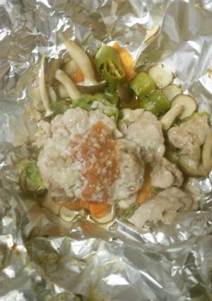 豚こまとしめじと野菜の梅塩麹ホイル焼き-レシピのメイン写真