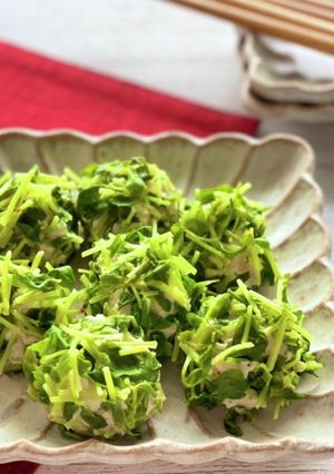 糖質オフ！レンジで簡単！豆苗シュウマイ-レシピのメイン写真