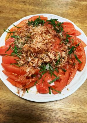 トマト★大葉★鰹節 (白だし)-レシピのメイン写真