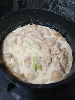もつ風鶏皮の豆乳煮込み-レシピのメイン写真