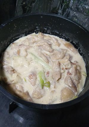 もつ風鶏皮の豆乳煮込み-レシピのメイン写真
