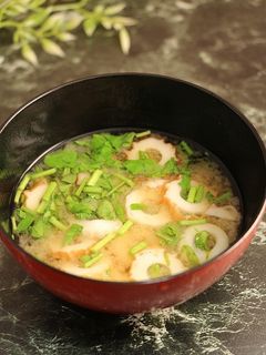 免疫力UP!クレソンと竹輪のお味噌汁-レシピのメイン写真