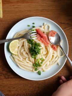 レンチンと混ぜるだけ!たらこうどん-レシピのメイン写真