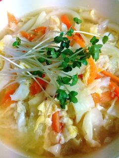 キャベツとにんじんの卵とじうどん-レシピのメイン写真