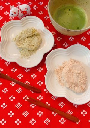 2種のきな粉餅とおうす(お抹茶)-レシピのメイン写真