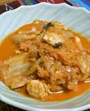 超簡単☆チーズ入り☆鶏こま肉のキムチ炒め