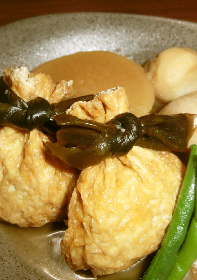きんちゃく餅と根菜の煮物-レシピのメイン写真