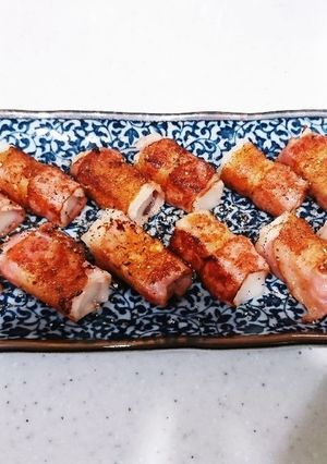 油無しでヘルシー☆残った餅でベーコン餅♫-レシピのメイン写真