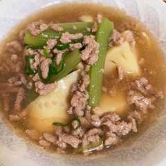 รูปของ 筍と蕗の挽き肉あんかけ