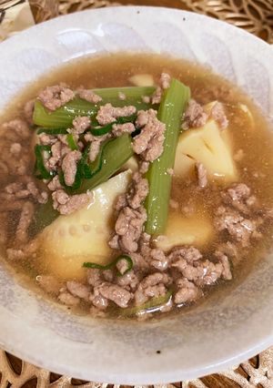 筍と蕗の挽き肉あんかけ-レシピのメイン写真
