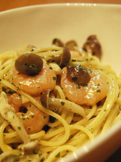 海老ときのこのバジルクリームパスタ。-レシピのメイン写真