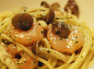 海老ときのこのバジルクリームパスタ。-レシピのメイン写真