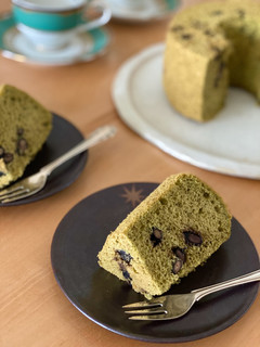 *黒豆抹茶シフォンケーキ*-レシピのメイン写真