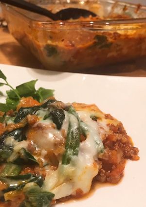 お餅とホウレンソウ草のラザニア風-レシピのメイン写真