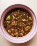 シマチョウと枝豆のキーマカレー