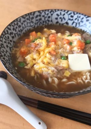 インスタント☆ツナ玉みそバターラーメン-レシピのメイン写真