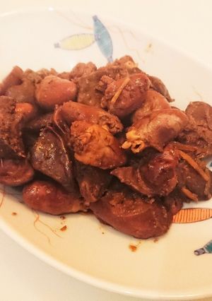 鶏レバーとハツの甘辛煮-レシピのメイン写真