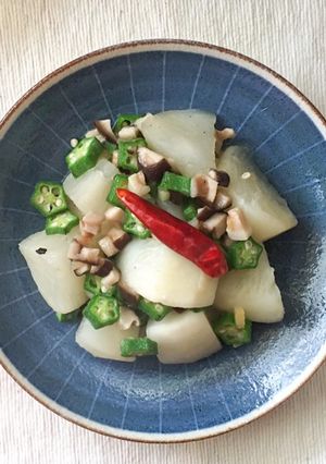 7日ダイエット☆カブの椎茸オクラ餡かけ-レシピのメイン写真