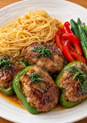 洋食屋さんのまかない『ピーマンの肉詰め』-レシピのメイン写真