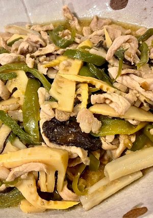 筍シイタケ豚肉ピーマン中華炒め-レシピのメイン写真